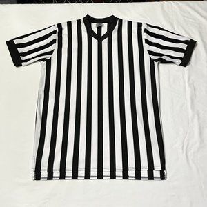 McDavid Referee Shirt w/ Whistle Loop. Men's XL, Mid-Weight Black & White Stripe